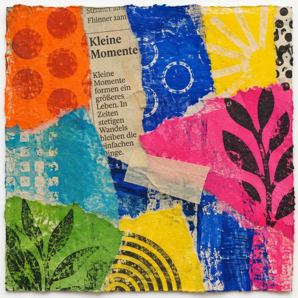 Beispiel einer Mixed-Media-Collage zum Thema Mut